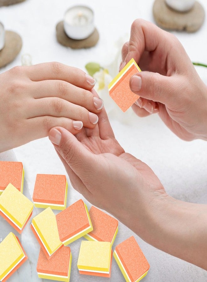 TKYZMS 50 Pcs Sponge Nail Buffers,100/180 Grit Mini Nail Files,Mini Buffer Block Nail File for Acrylic & Natural Nails,Double-Sided Buffing Blocks for Manicure & Pedicure,Salon & Home Use(Yellow and Orange) - Image 5